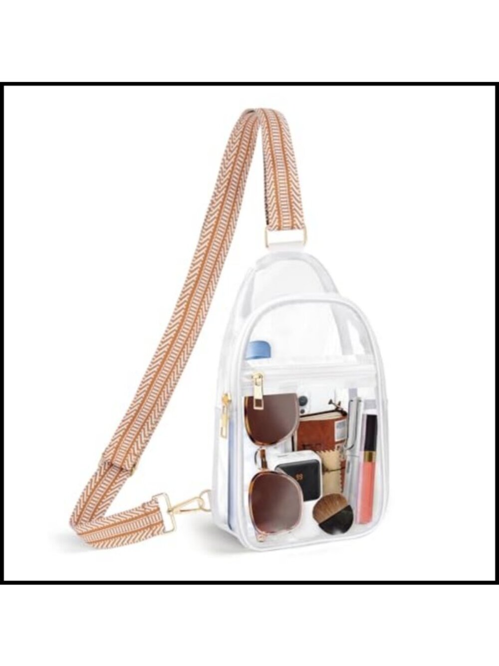Clear Crossbody Bag Stadium Approved Front Pocket
